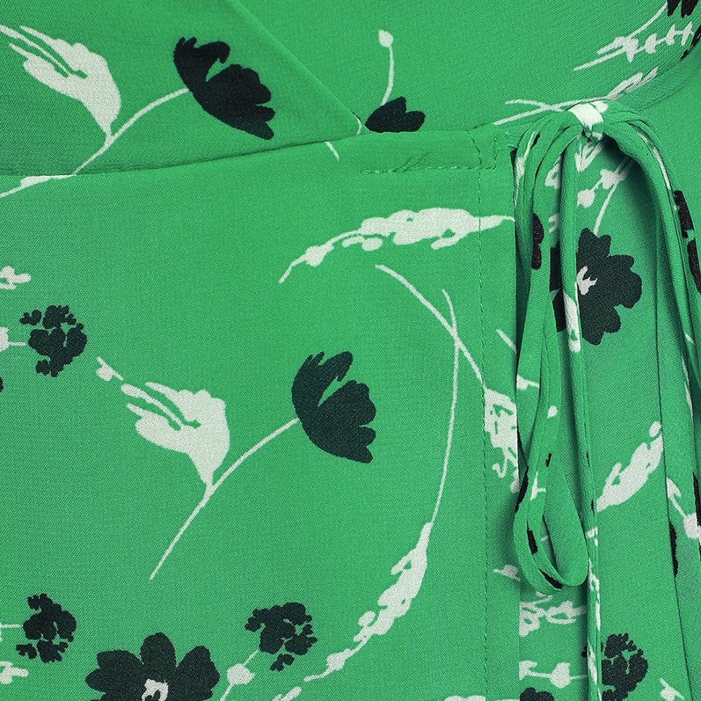 NWT ✨ Lulus - Wrapped in Wonder Green Floral Print Long Sleeve Wrap Dress - S - Picture 5 of 7